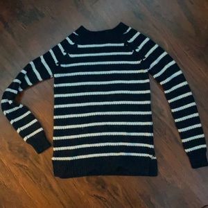 Navy blue and White striped sweater